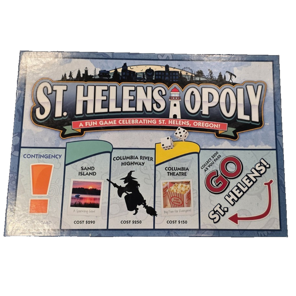 St. Helens Opoly Monopoly Board Game Oregon City State RARE Late for the Sky NEW